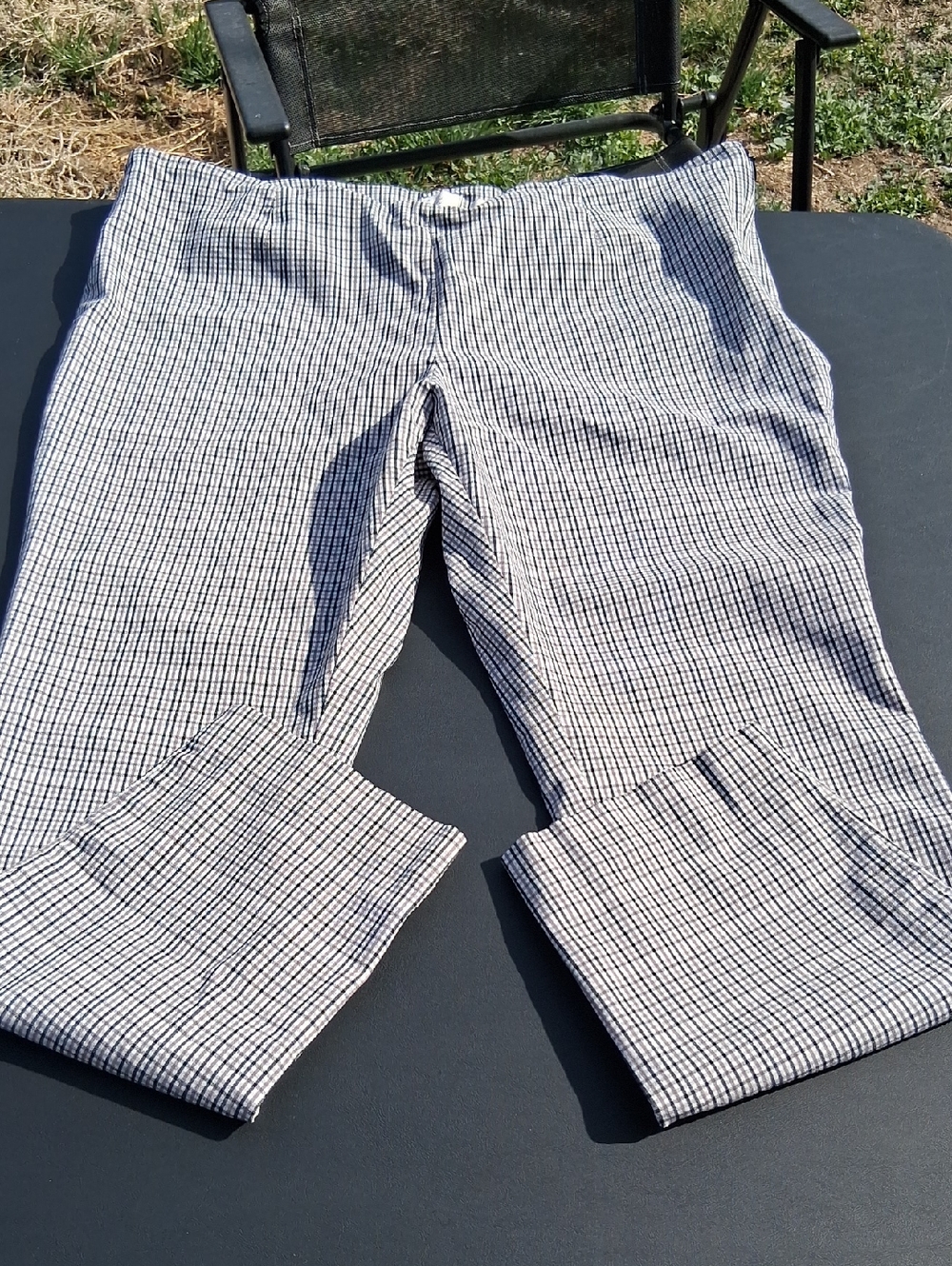 a new day -Black and White Check Chino Pants